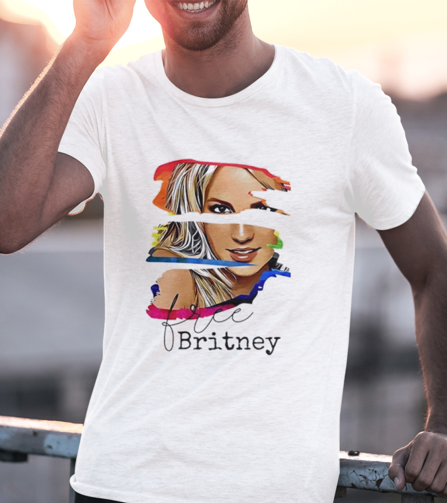 "Free Britney Spears Colorful Streak Portrait" T-Shirt