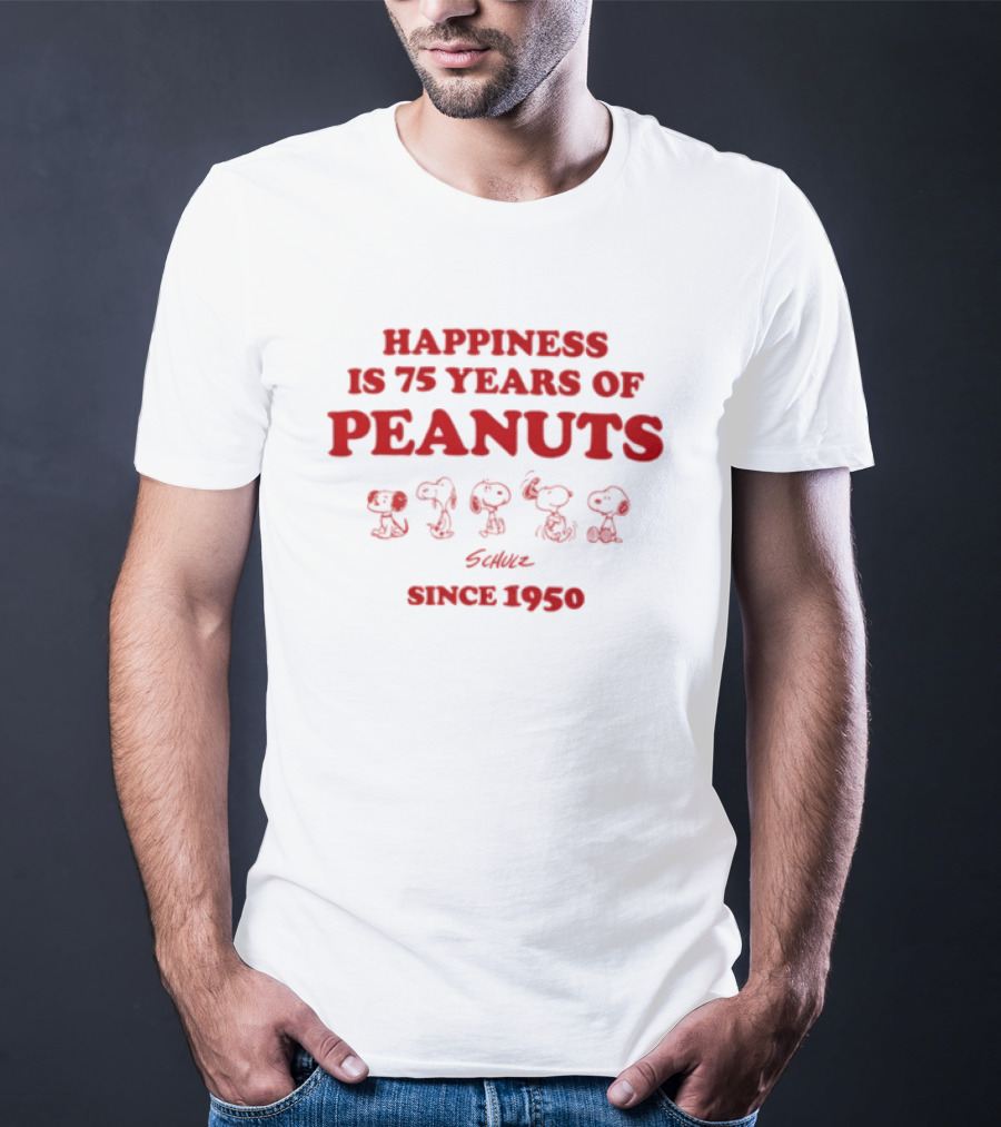 Happiness Is 75 Years Of Peanuts Characters Together Since 1950 T-Shirt