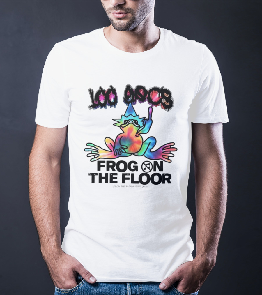 100 Gecs Rainbow Frog Tie-Dye Party Vibes T-Shirt