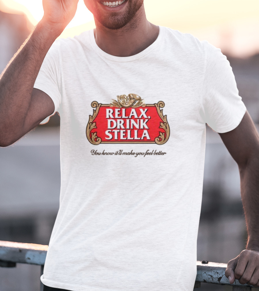 Houseofharry Relax Drink Stella Belgian Beer Inspired Crest T-Shirt