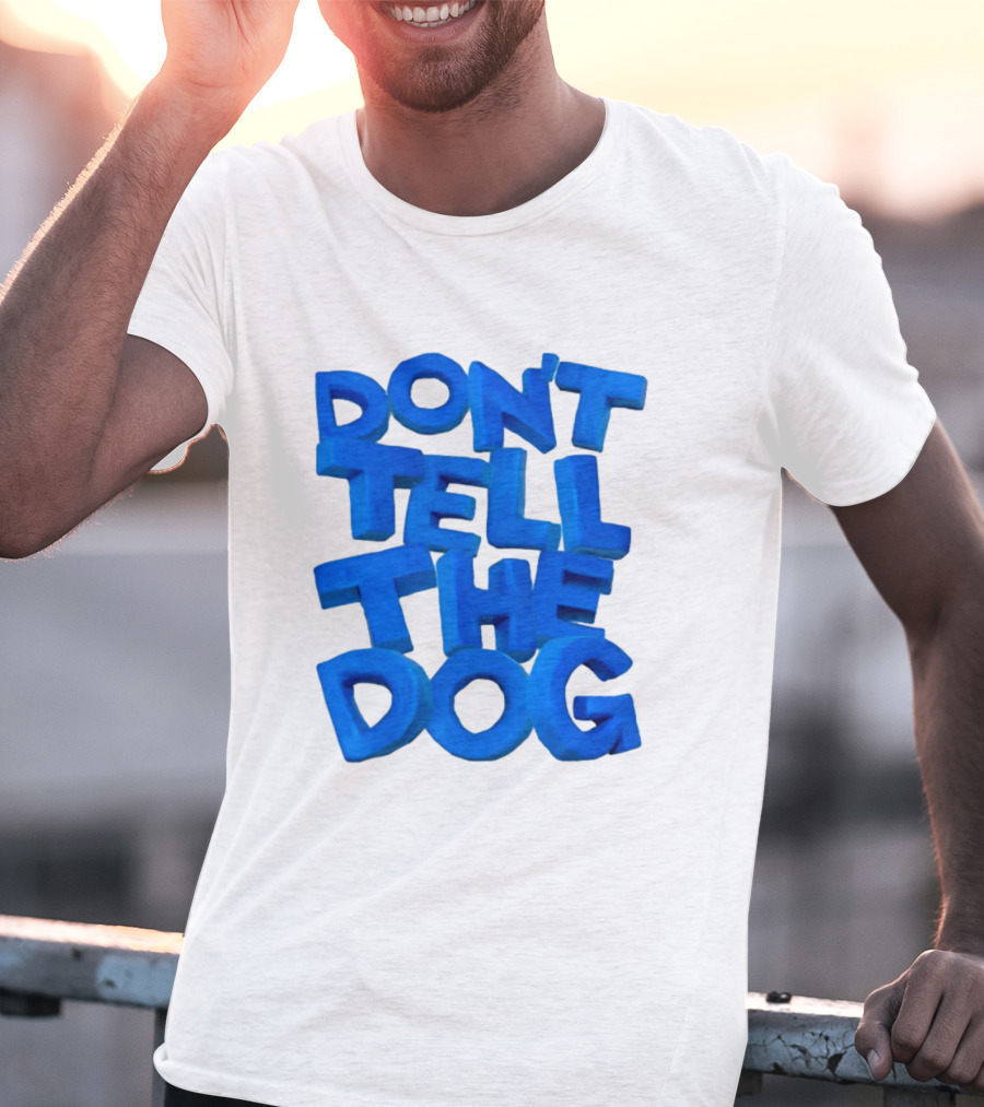 James Marriott Don't Tell The Dog Blue Text White Album T-Shirt