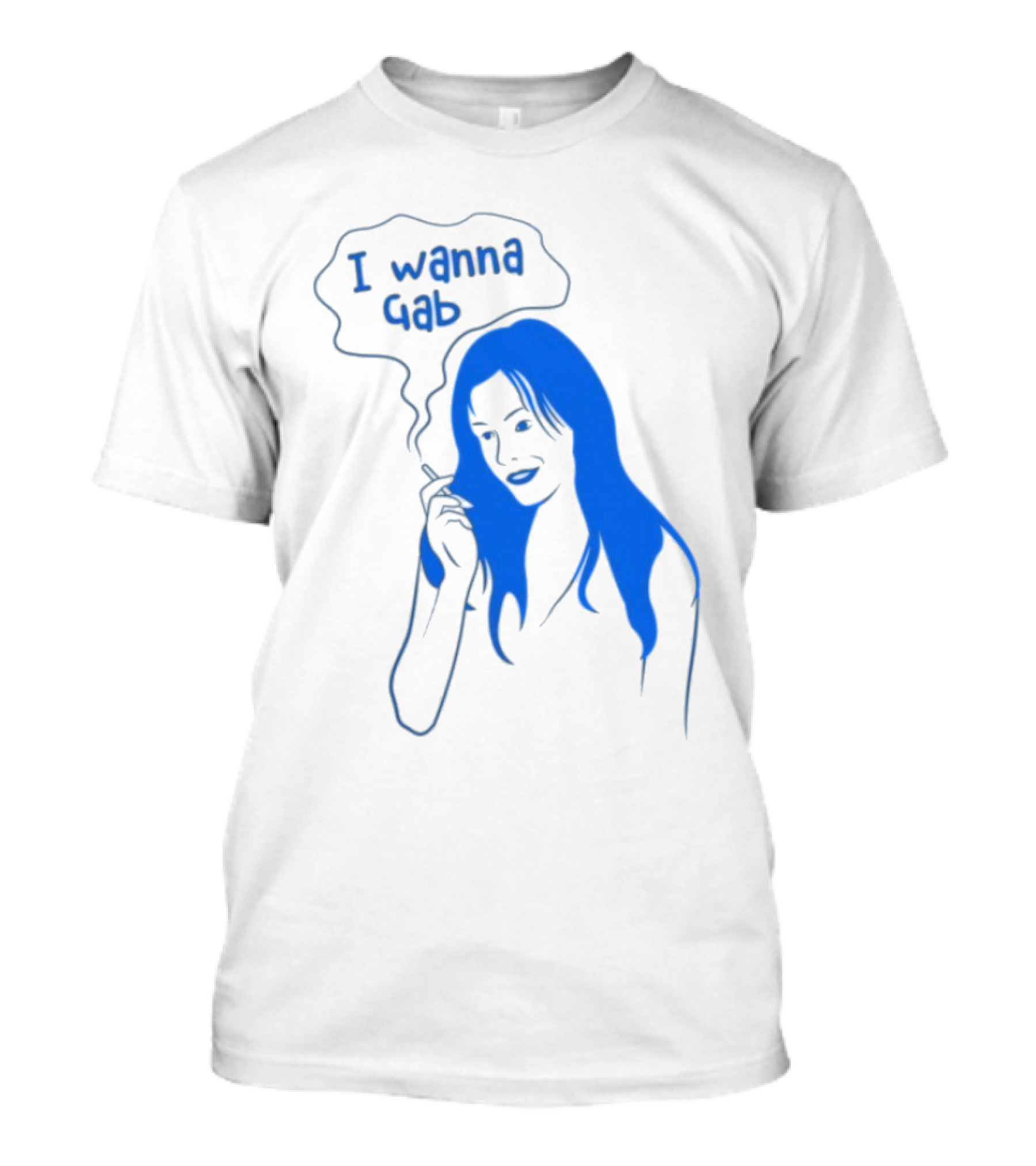 I Wanna Gab Cigarettes Blue Smoking Graphic T-Shirt