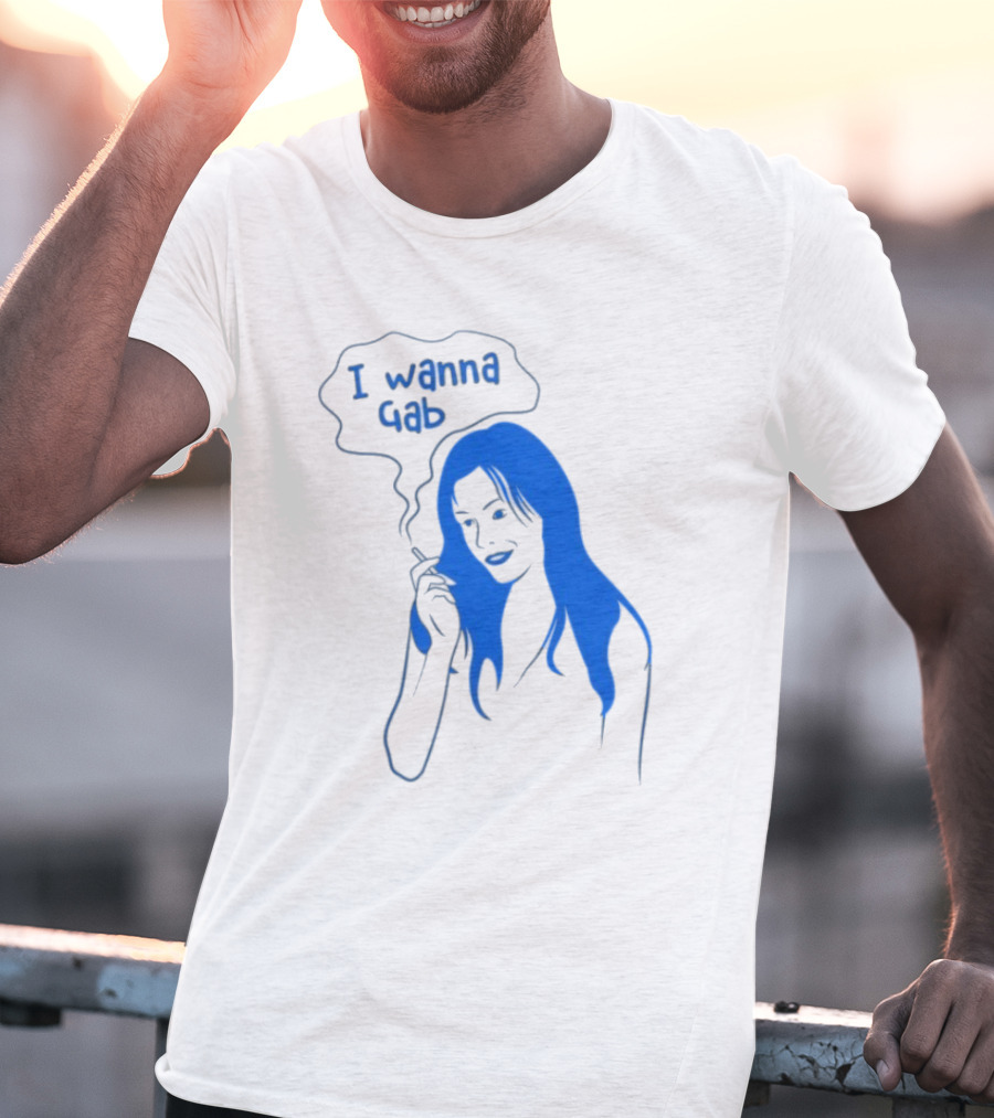 I Wanna Gab Cigarettes Blue Smoking Graphic T-Shirt
