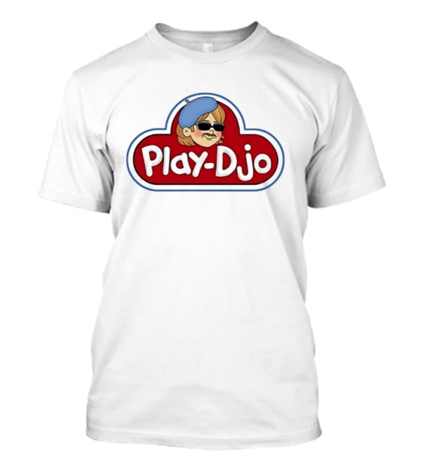 Play-Djo Joe Keery Character Illustration With Blue Beret T-Shirt