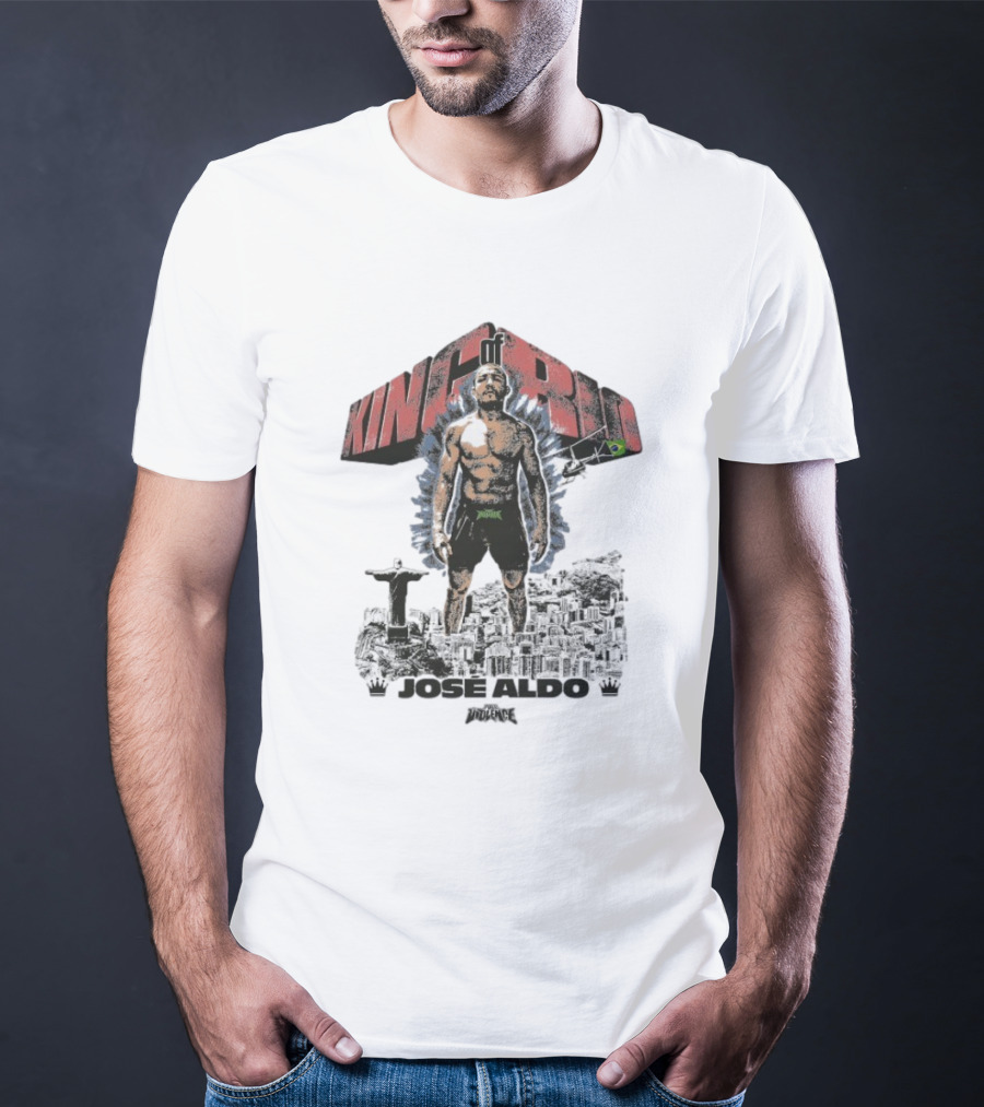 Jose Aldo King Of Rio Full Violence Fighter Statue Cityscape T-Shirt