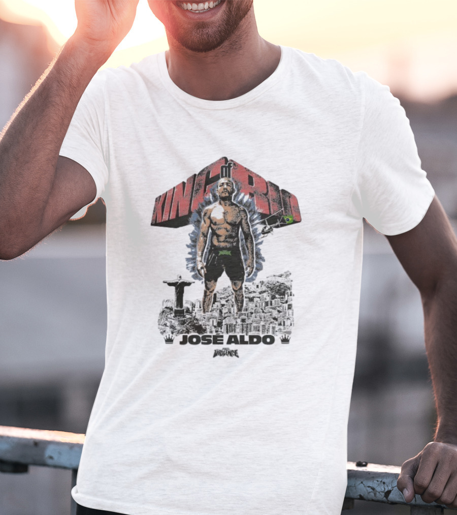 Jose Aldo King Of Rio Full Violence Fighter Statue Cityscape T-Shirt