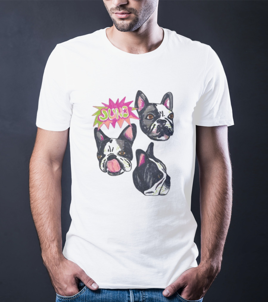 Kel Lauren Remi Wolf Juno Dog Faces Colorful Design T-Shirt