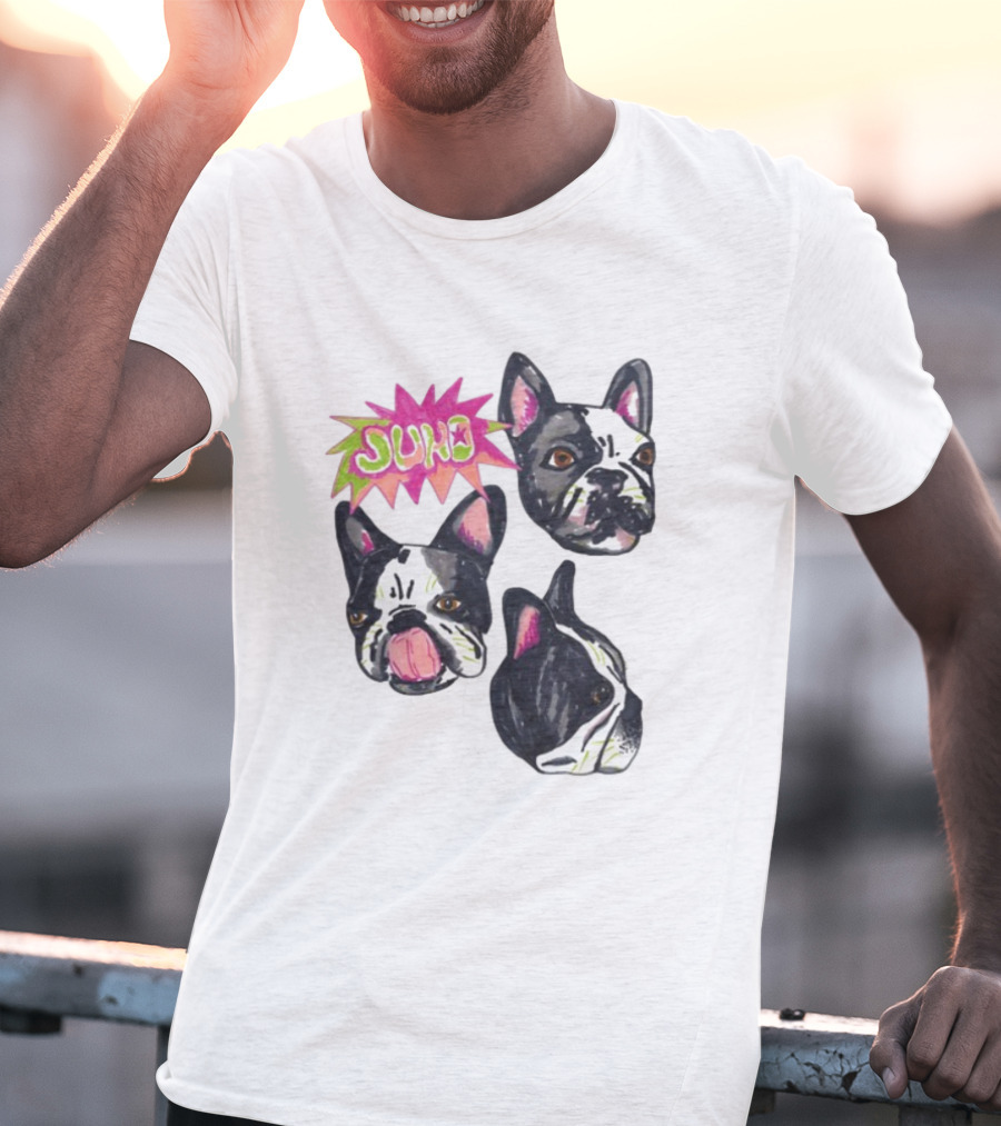 Kel Lauren Remi Wolf Juno Dog Faces Colorful Design T-Shirt