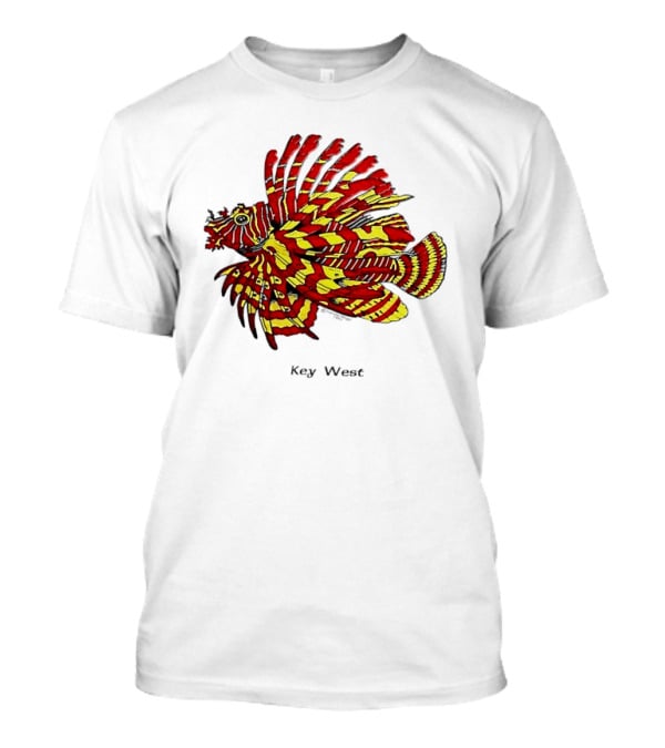 Key West Vibrant Red Yellow Lionfish T-Shirt