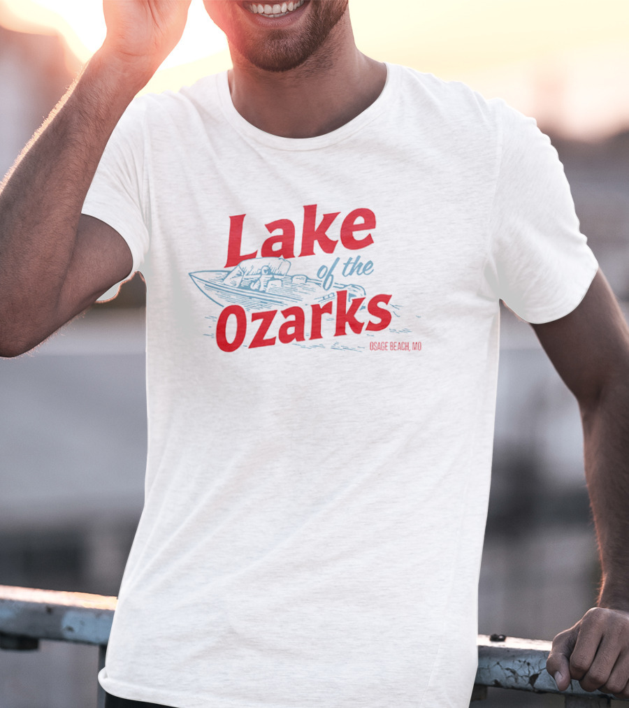 Lake Of The Ozarks Osage Beach MO Retro Boat Illustration T-Shirt