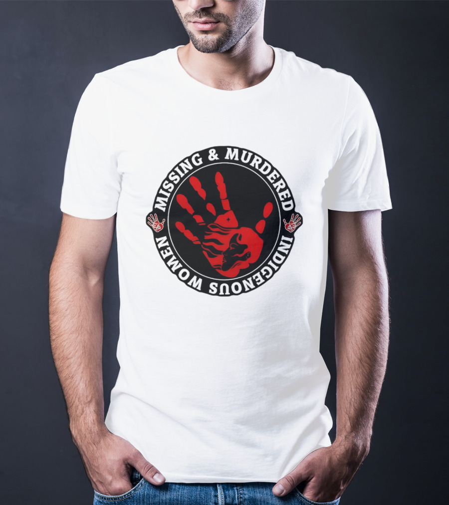 Missing Murdered Indigenous Women Red Handprint Symbol T-Shirt