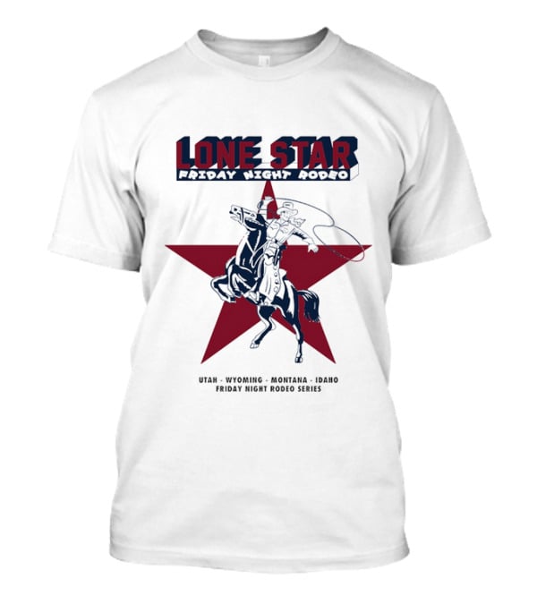 Lone Star Friday Night Rodeo Cowboy Lasso And Red Star T-Shirt