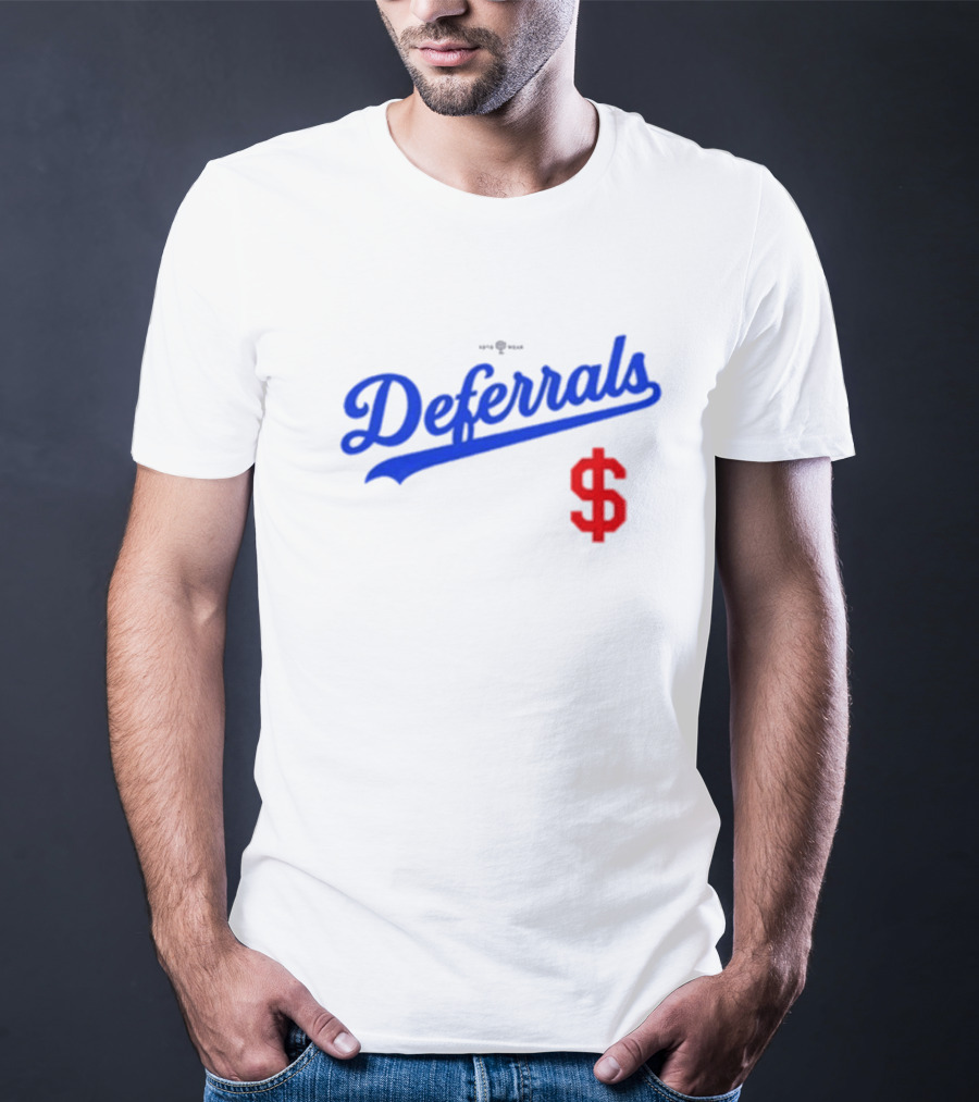 Los Angeles Dodgers Deferrals Dollar Sign Icon In Team Style T-Shirt