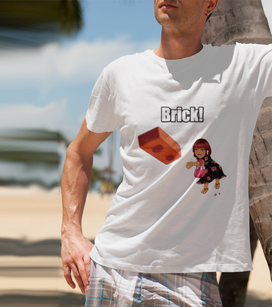 "Brick! Lushious Massacr Character With Red Brick" T-Shirt
