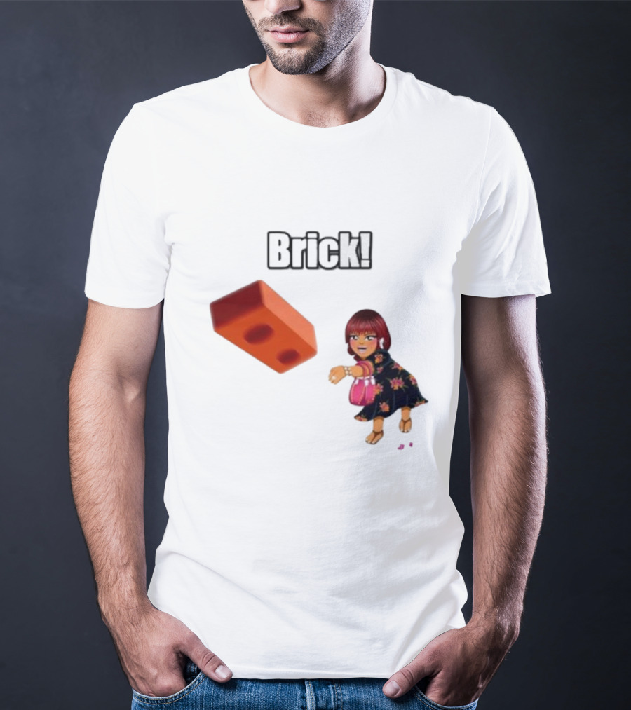 "Brick! Lushious Massacr Character With Red Brick" T-Shirt