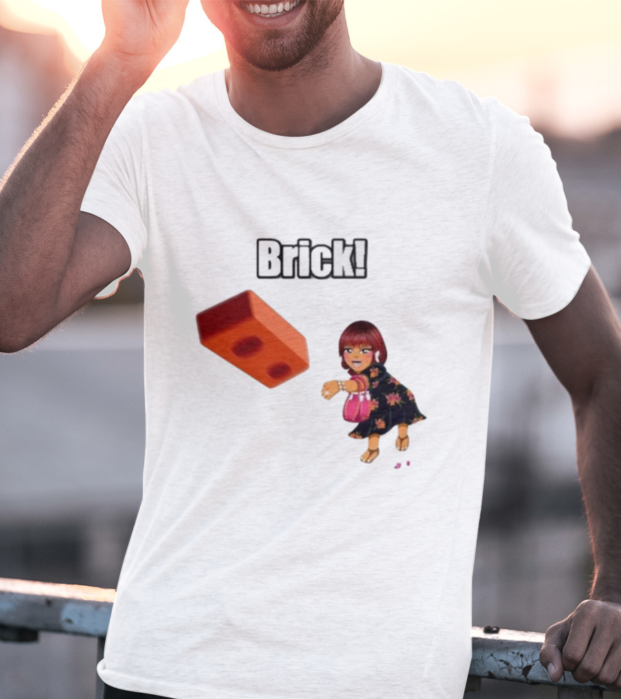 "Brick! Lushious Massacr Character With Red Brick" T-Shirt