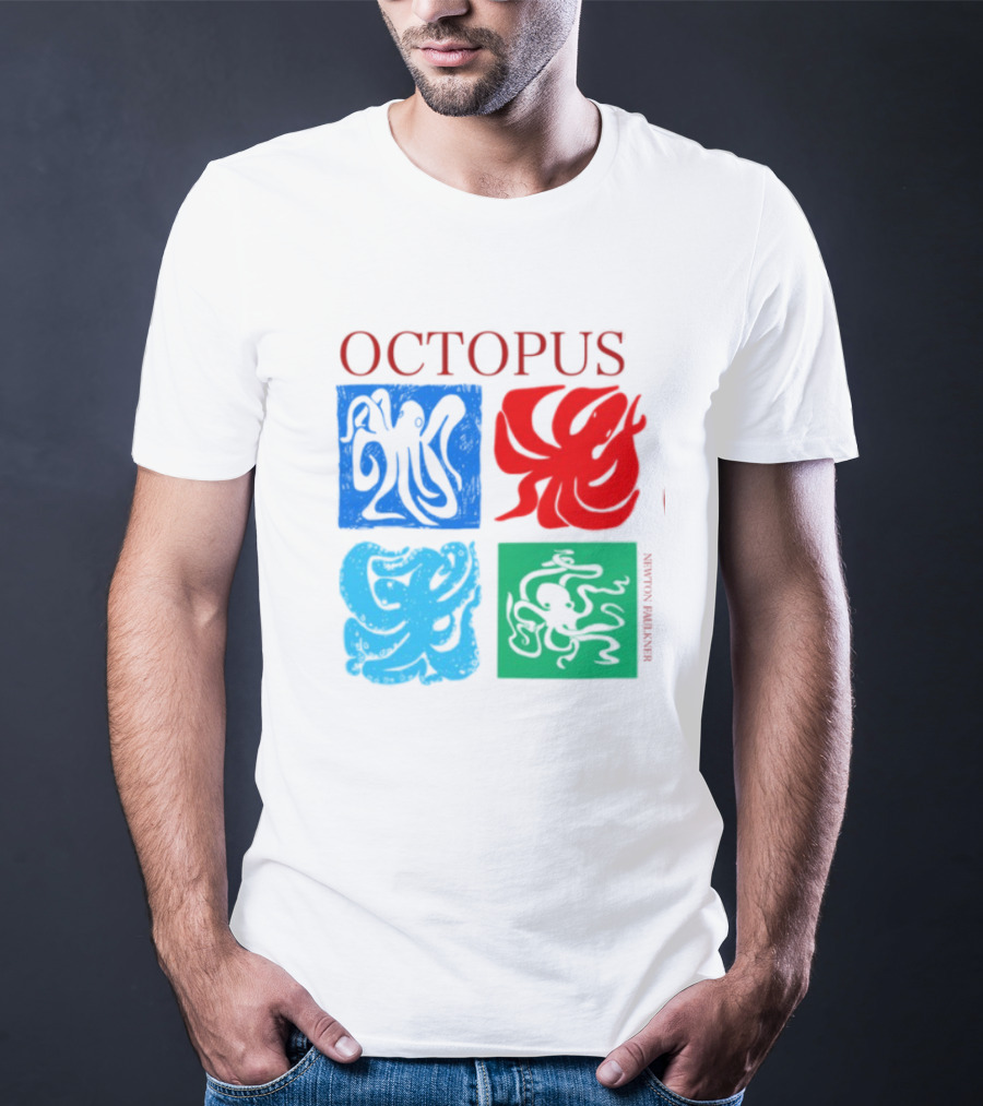 Octopus NewtonFaulkner Four Colored Abstract Squares T-Shirt