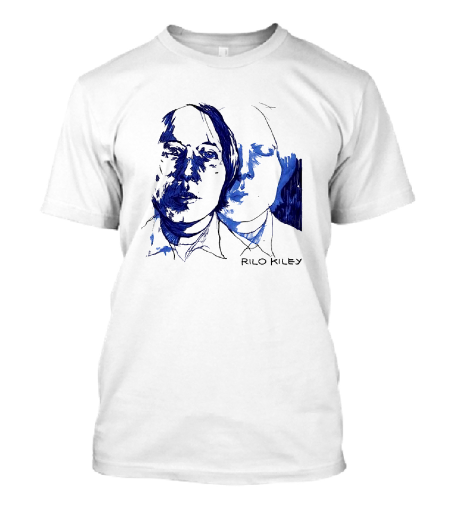 Rilo Kiley Execution Blue Sketch Faces T-Shirt
