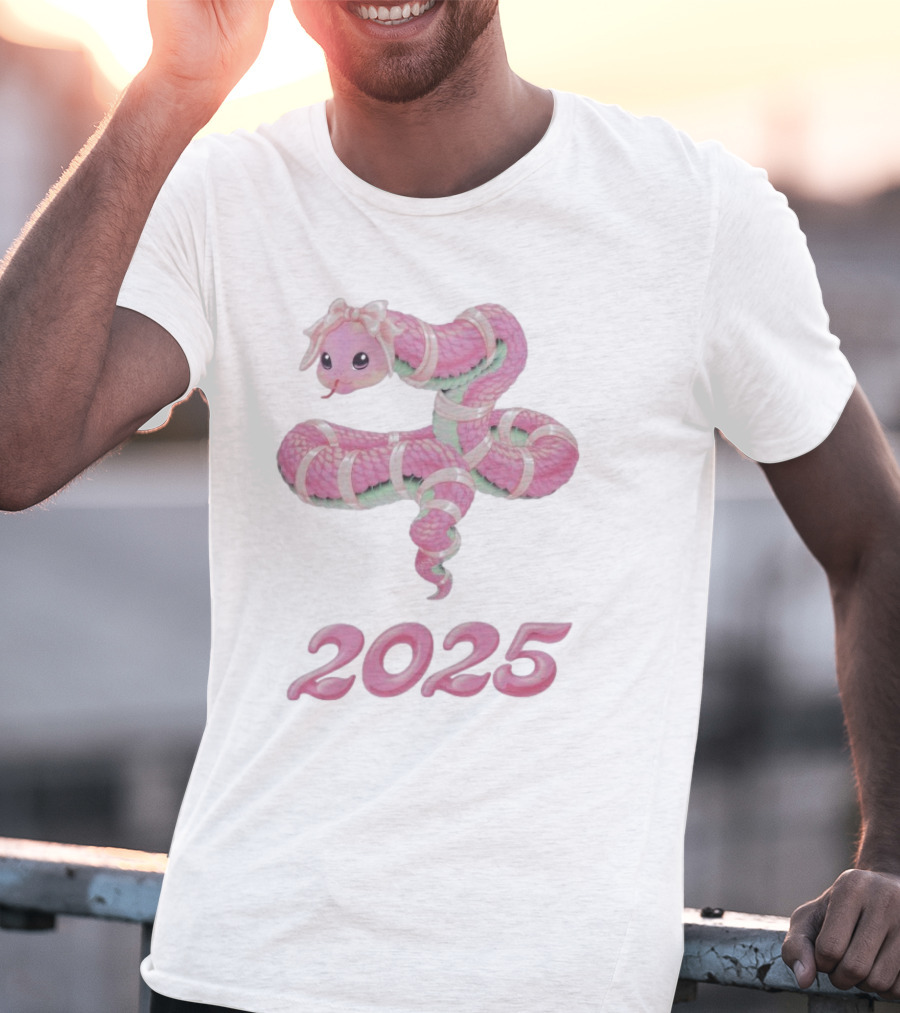 Peggy Goods Cute Pink Snake 2025 T-Shirt