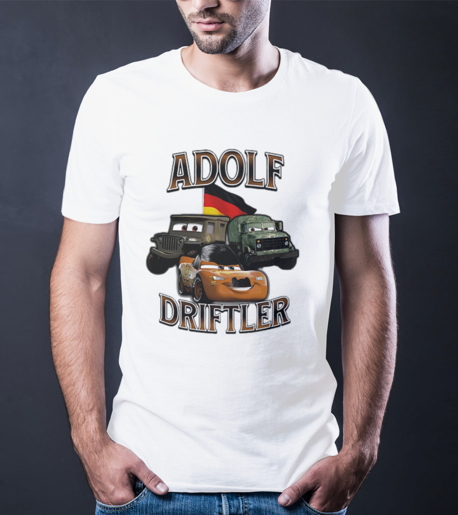 Pixar Cars Adolf Driftler Cartoon Parody T-Shirt