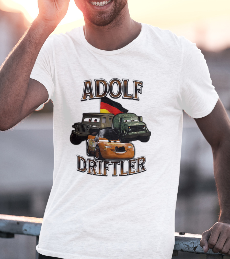 Pixar Cars Adolf Driftler Cartoon Parody T-Shirt