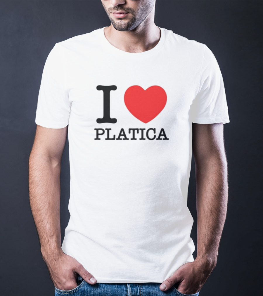 Sazonstudios I Heart Platica Bold Text Red Heart Design T-Shirt