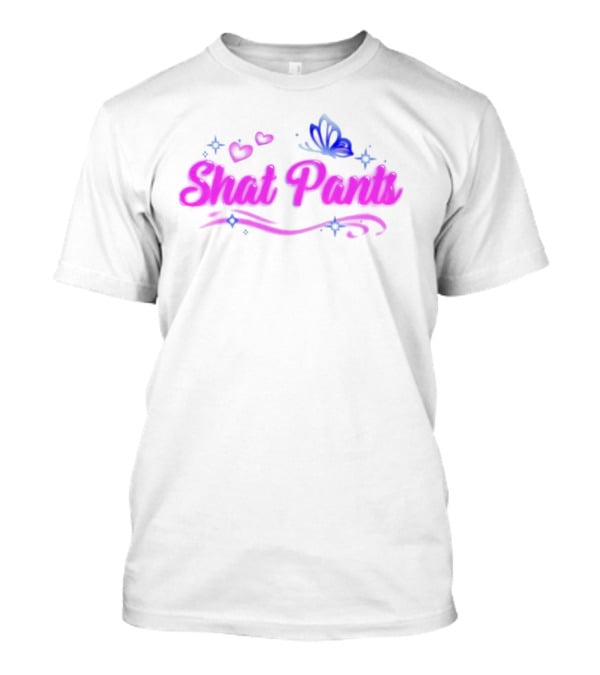 "Shat Pants Hearts And Butterfly Neon Graphic" T-Shirt