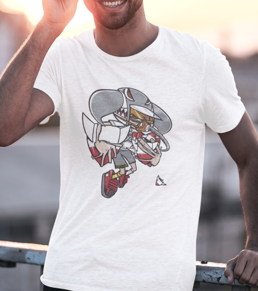 Gimme Project Shark Character With Red Sneaker And Hose T-Shirt