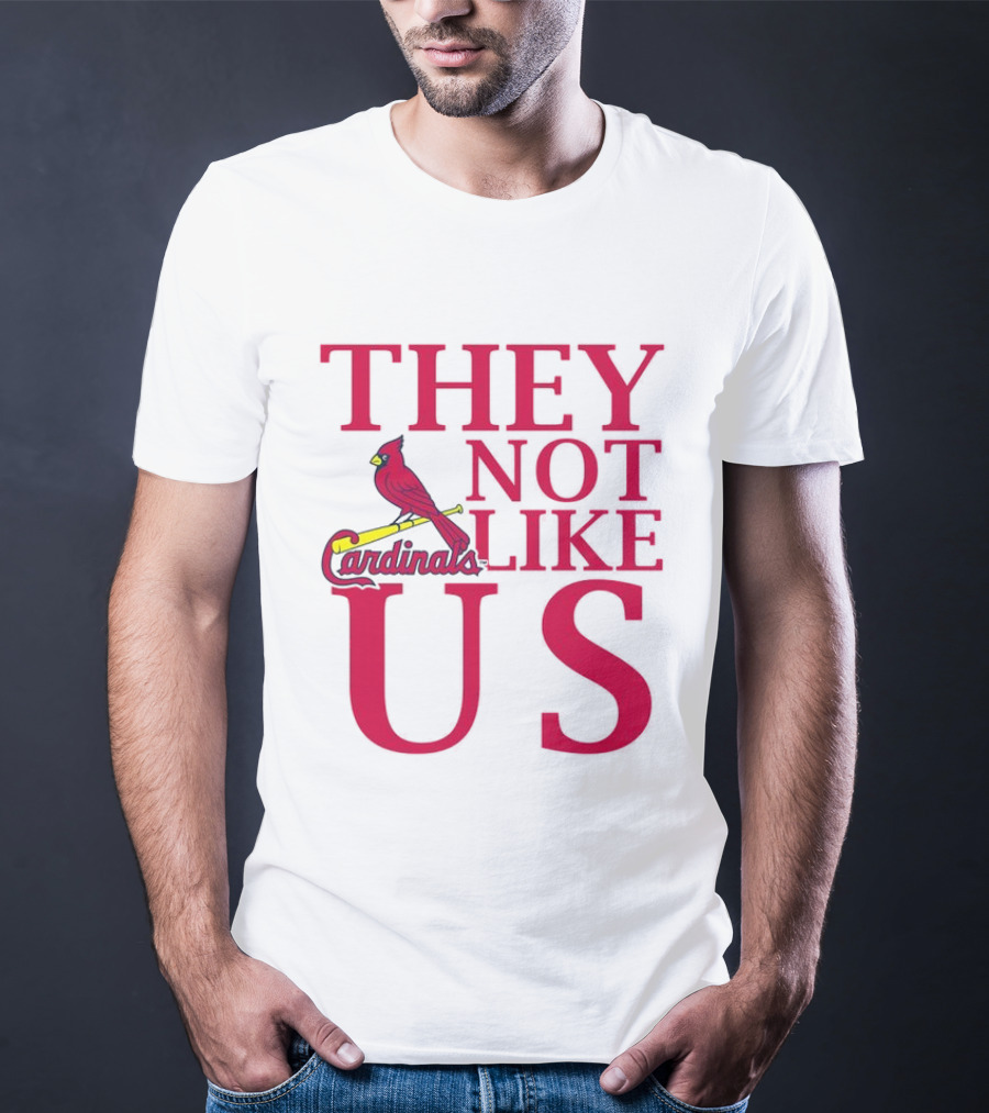 St. Louis Cardinals They Not Like Us Bird On Bat T-Shirt