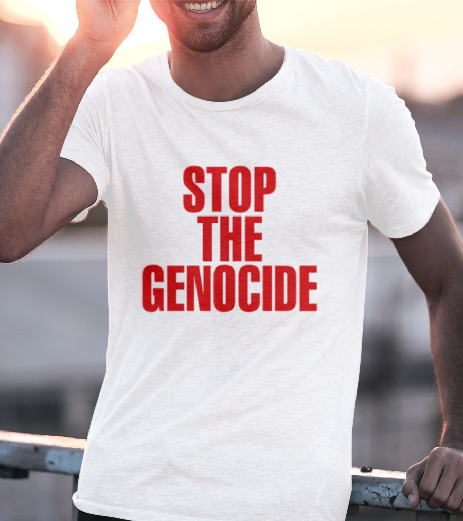Stop The Genocide Red Bold Statement T-Shirt
