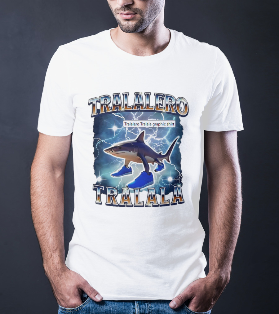 Tralalero Tralala Shark In Sneakers Electric Storm T-Shirt
