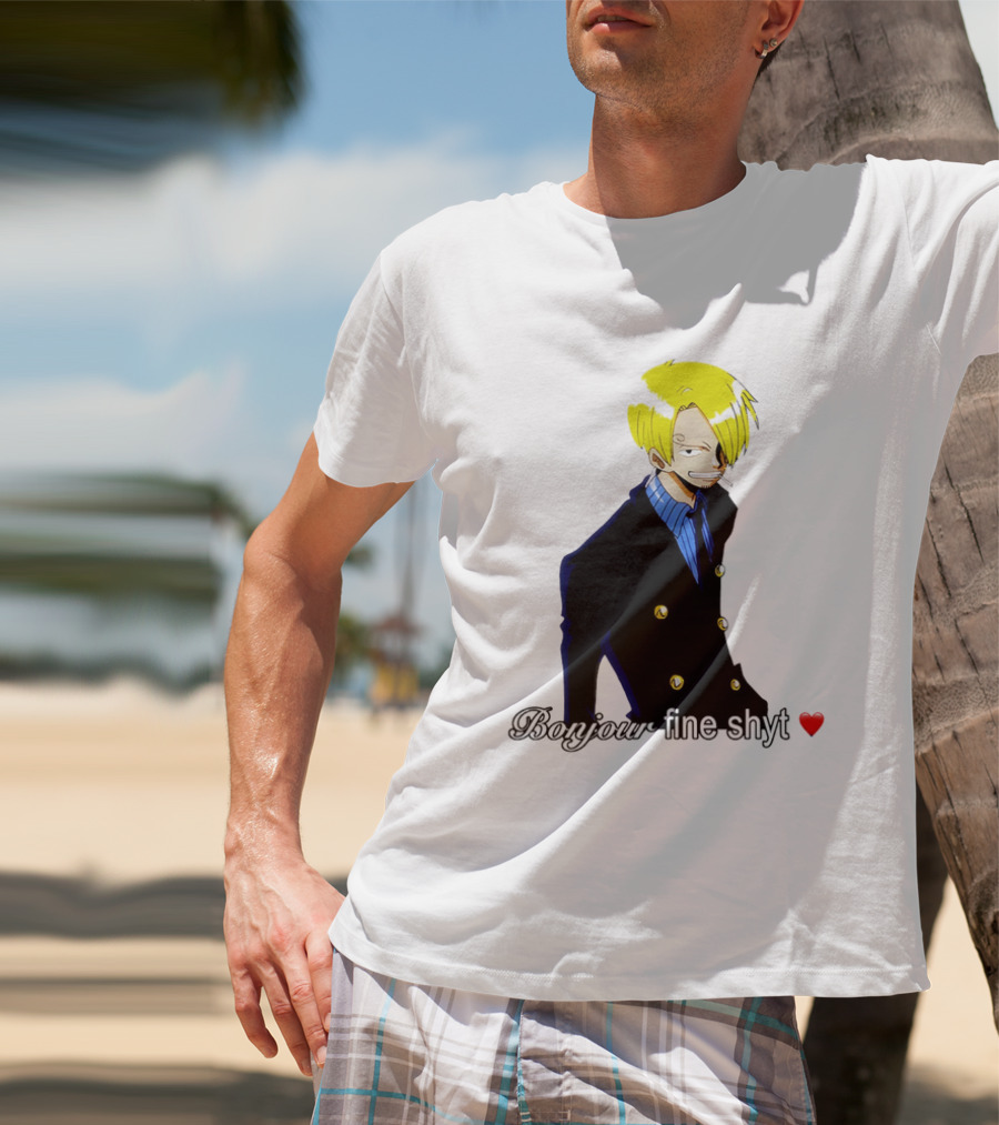 Vinsmoke Sanji Bonjour Fine Shyt Cartoon Character Heart Icon T-Shirt