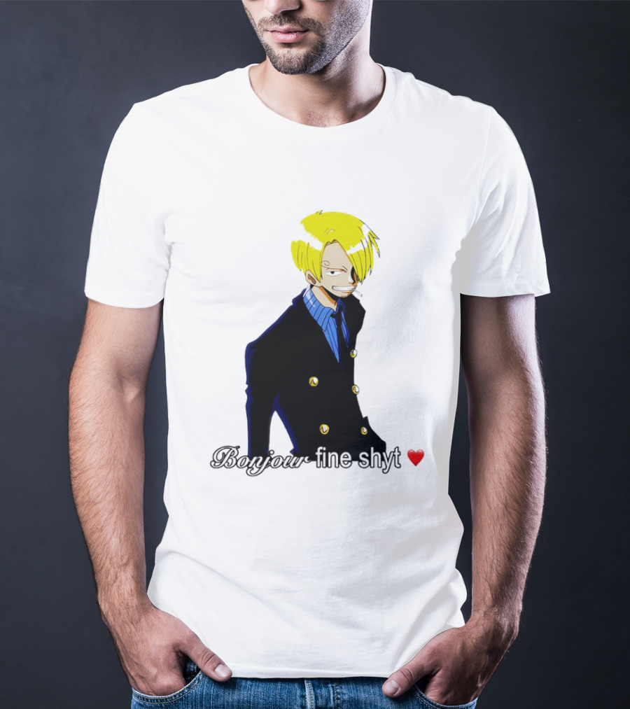 Vinsmoke Sanji Bonjour Fine Shyt Cartoon Character Heart Icon T-Shirt