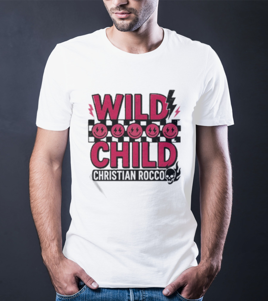 Wild Child Smiles Lightning Emojis Christian Rocco T-Shirt