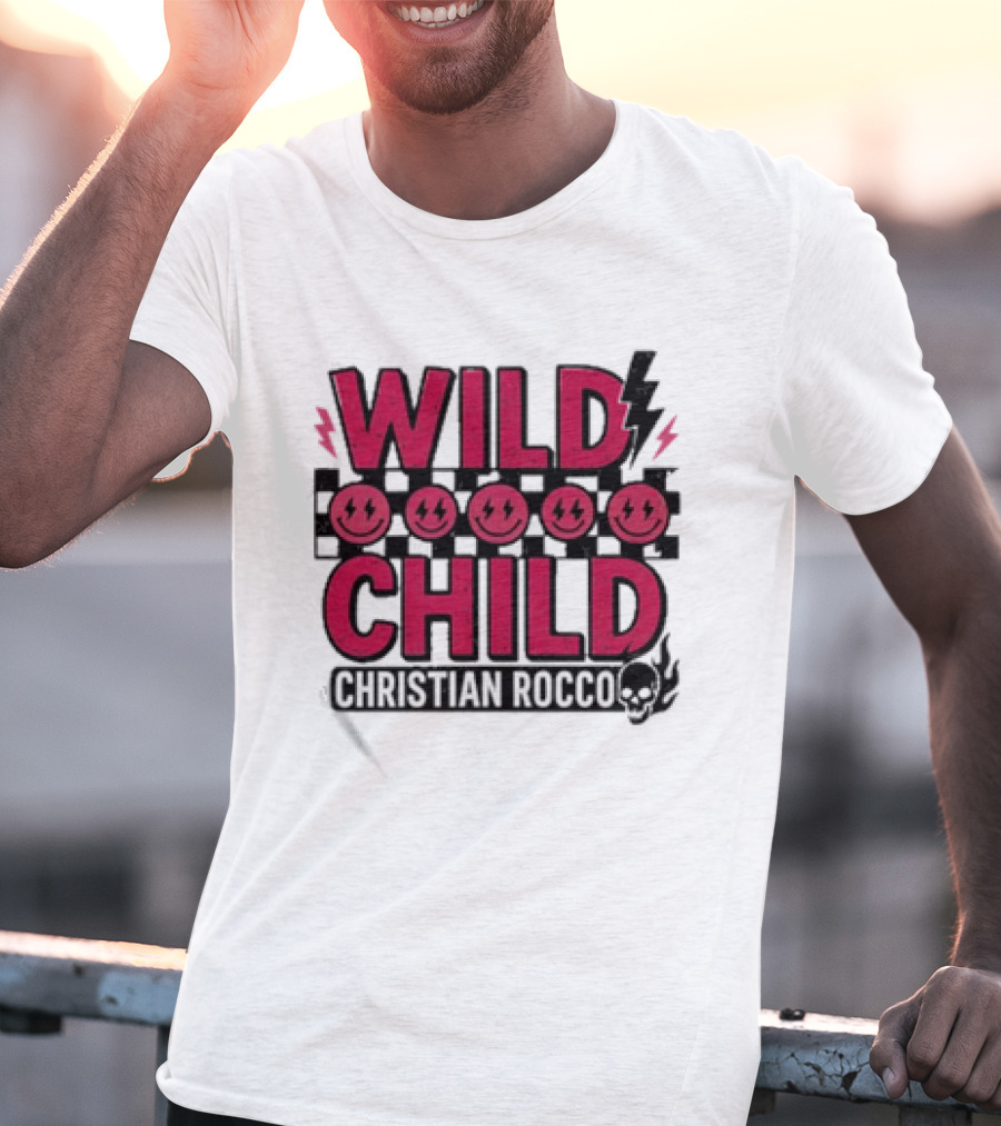 Wild Child Smiles Lightning Emojis Christian Rocco T-Shirt
