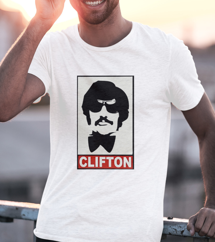 CLIFTON Sunglasses Moustache Red Box Style T-Shirt