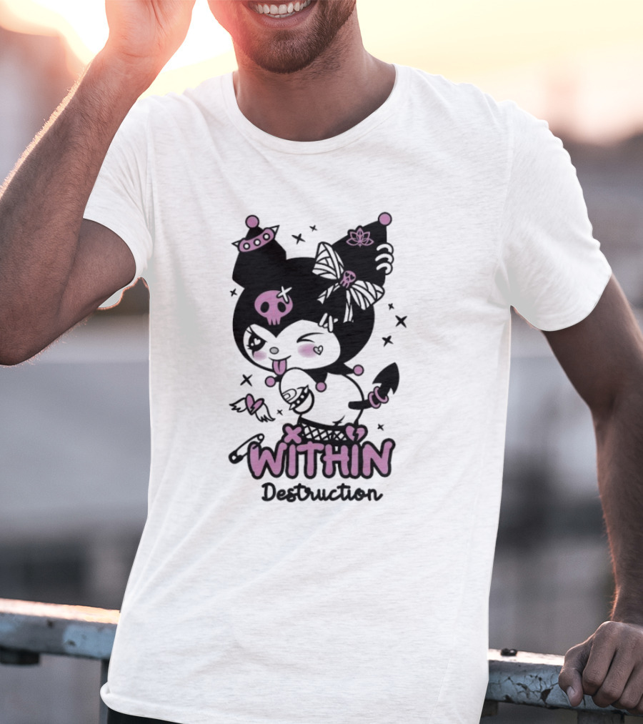 Within Destruction Devil Kitty Kuromi Skull And Bow Elements T-Shirt