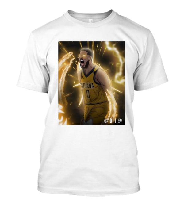 Tyrese Haliburton Indiana Pacers Game 1 Cavaliers Showdown NBA Artwork T-Shirt