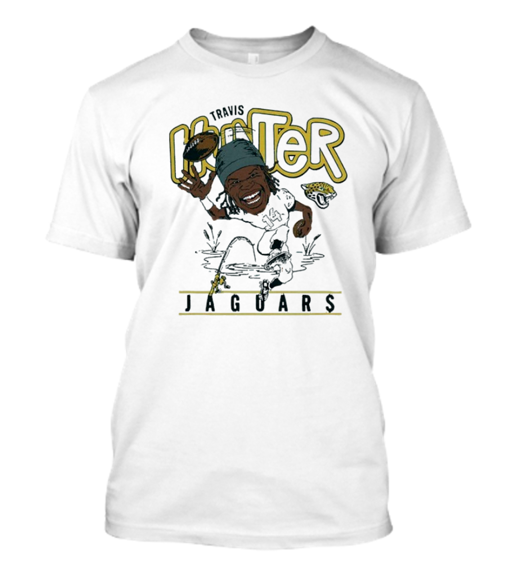 Travis Hunter Jacksonville Jaguars Caricature Football Player Illustration T-Shirt