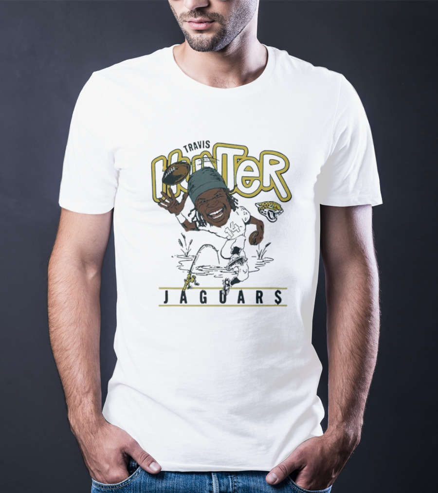 Travis Hunter Jacksonville Jaguars Caricature Football Player Illustration T-Shirt