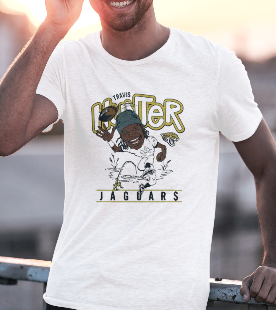 Travis Hunter Jacksonville Jaguars Caricature Football Player Illustration T-Shirt