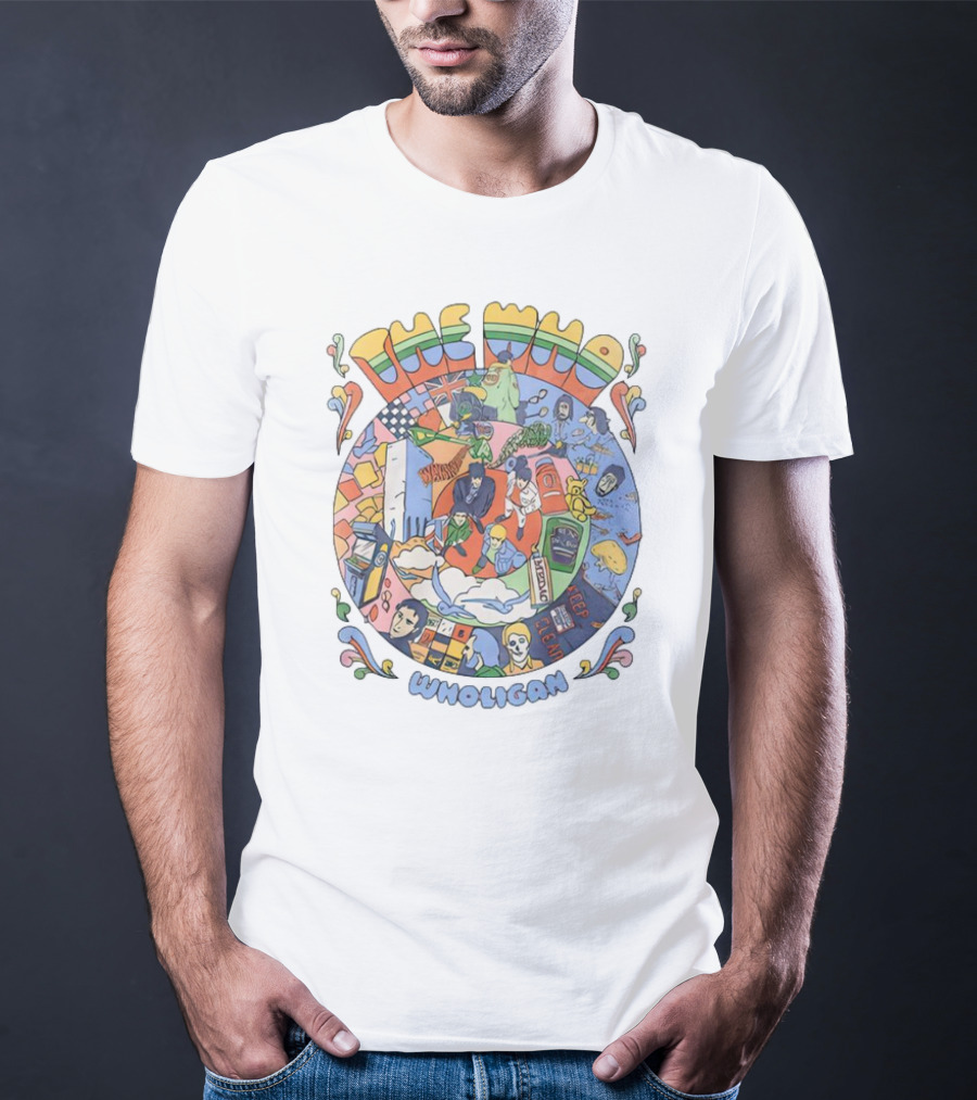 The Who Wholigan Retro Pop Art Psychedelic Collage T-Shirt