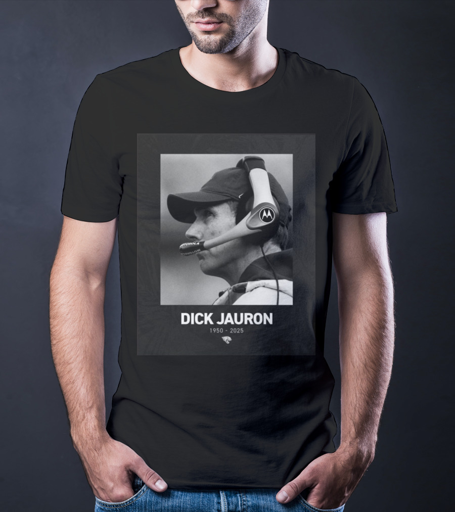 Dick Jauron 1950-2025 Memorial Jacksonville Jaguars Tribute T-Shirt