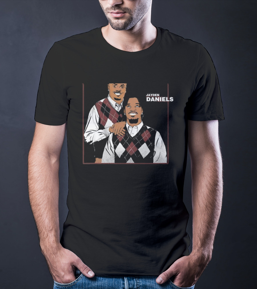 Jayden Daniels Terry Mclaurin Argyle Sweater Parody T-Shirt