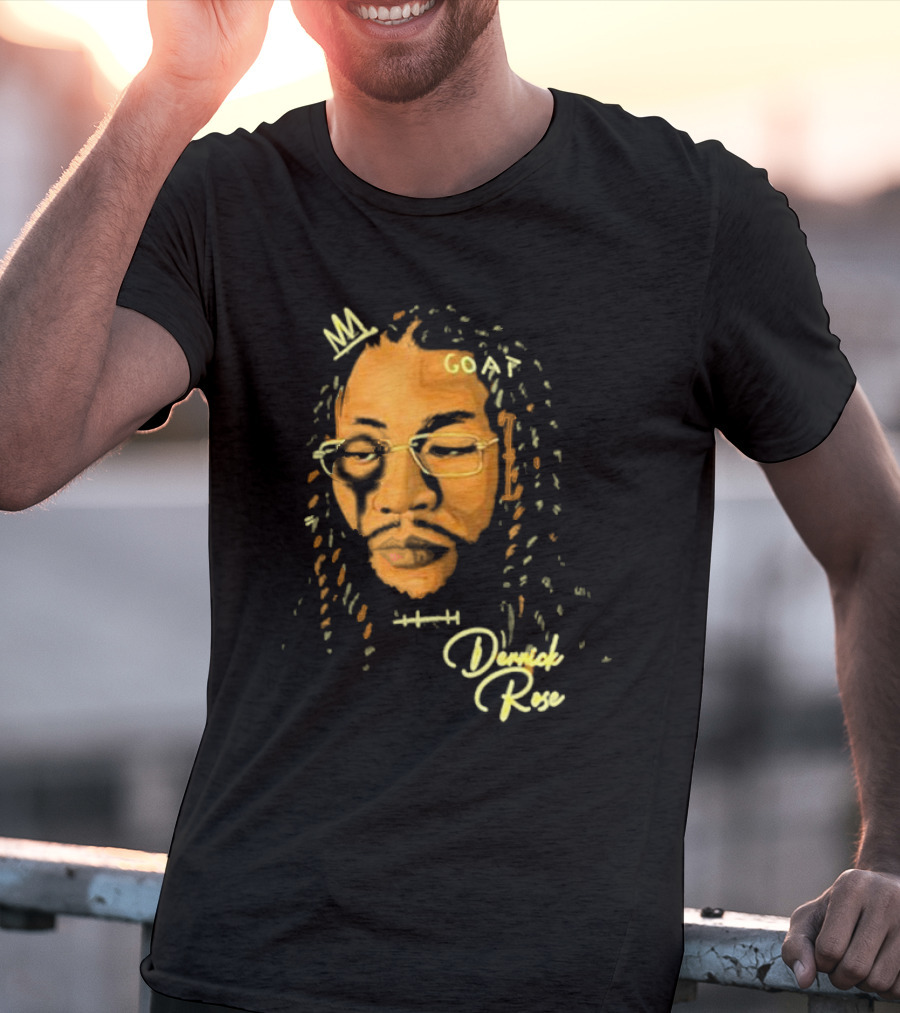 Joakim Noah GOAT Derrick Rose Portrait T-Shirt