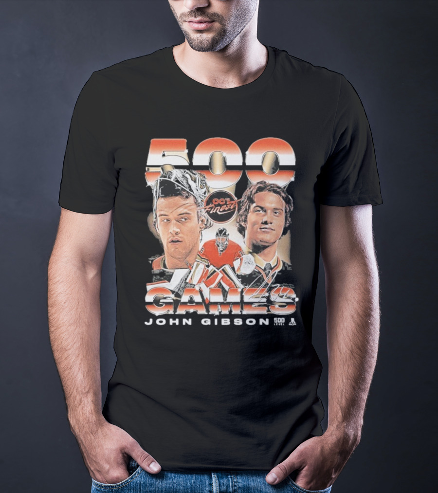 OC's Finest John Gibson 500 Games Anaheim Vintage T-Shirt
