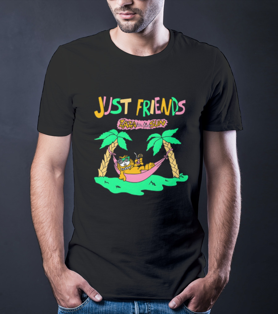 Just Friends Zaza In The Sun Relaxing In Hammock Under Palms T-Shirt