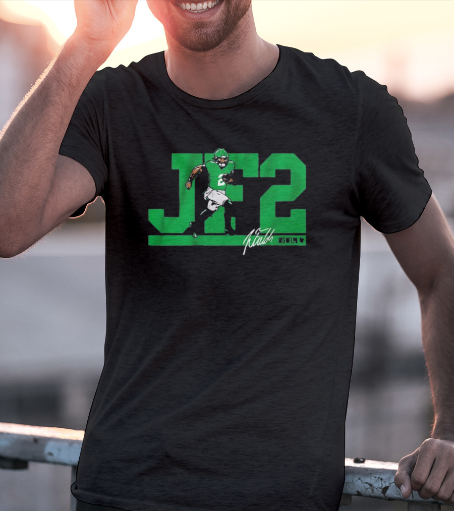 JF2 Justin Fields Green Running Back Number 2 Signature T-Shirt
