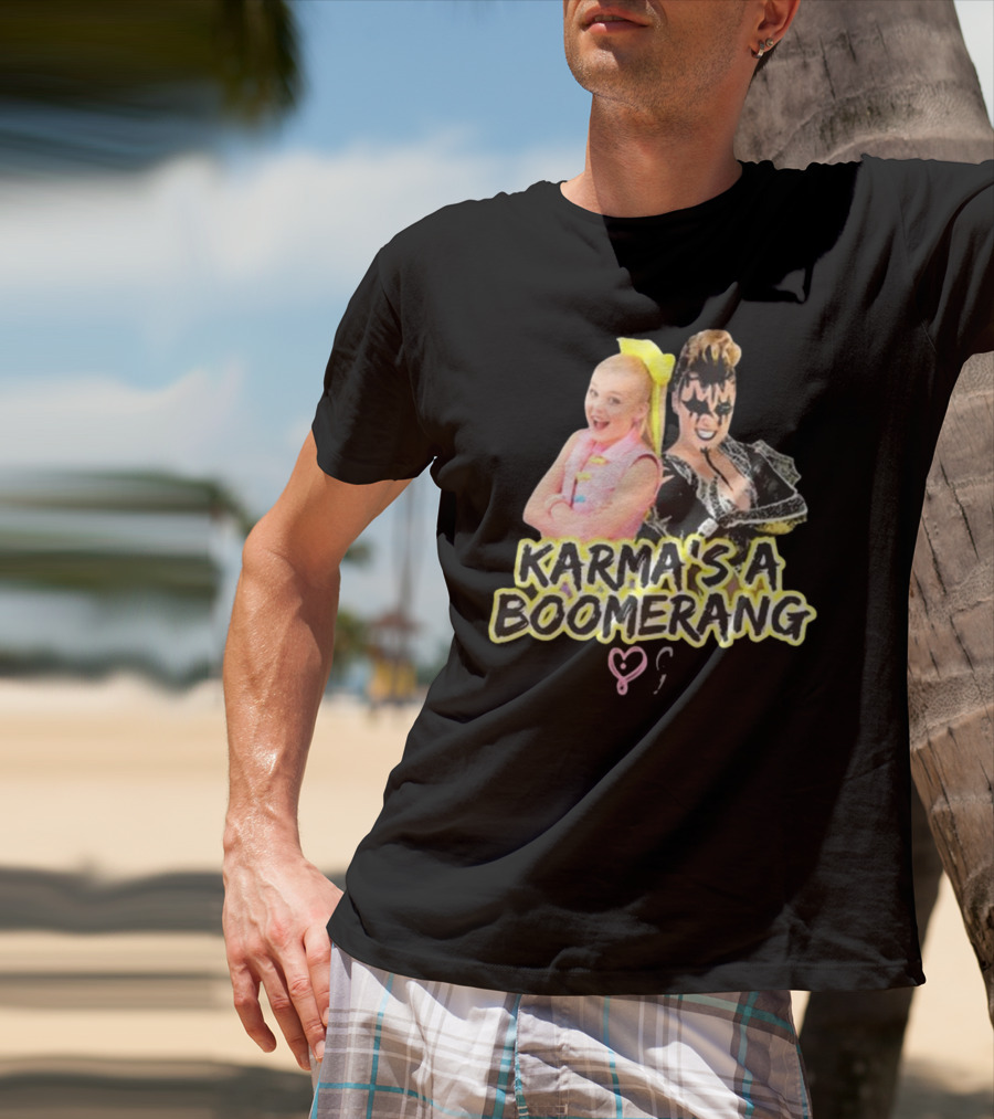Karma's A Boomerang Pop Star And Rock Icon Style Contrast T-Shirt