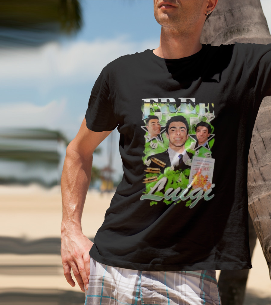 Free Luigi Keiajah Concert Green Money Stars T-Shirt